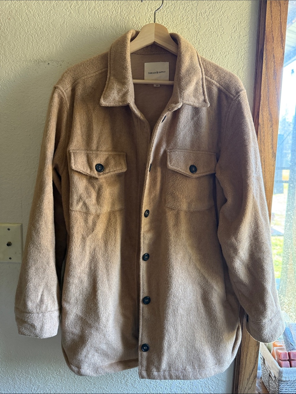 Thread & Supply Camel,Tan Shirt Jacket